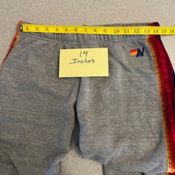 Aviator Nation Gray Joggers with Velvet Red and Gold Stripes - Picture 4 of 5